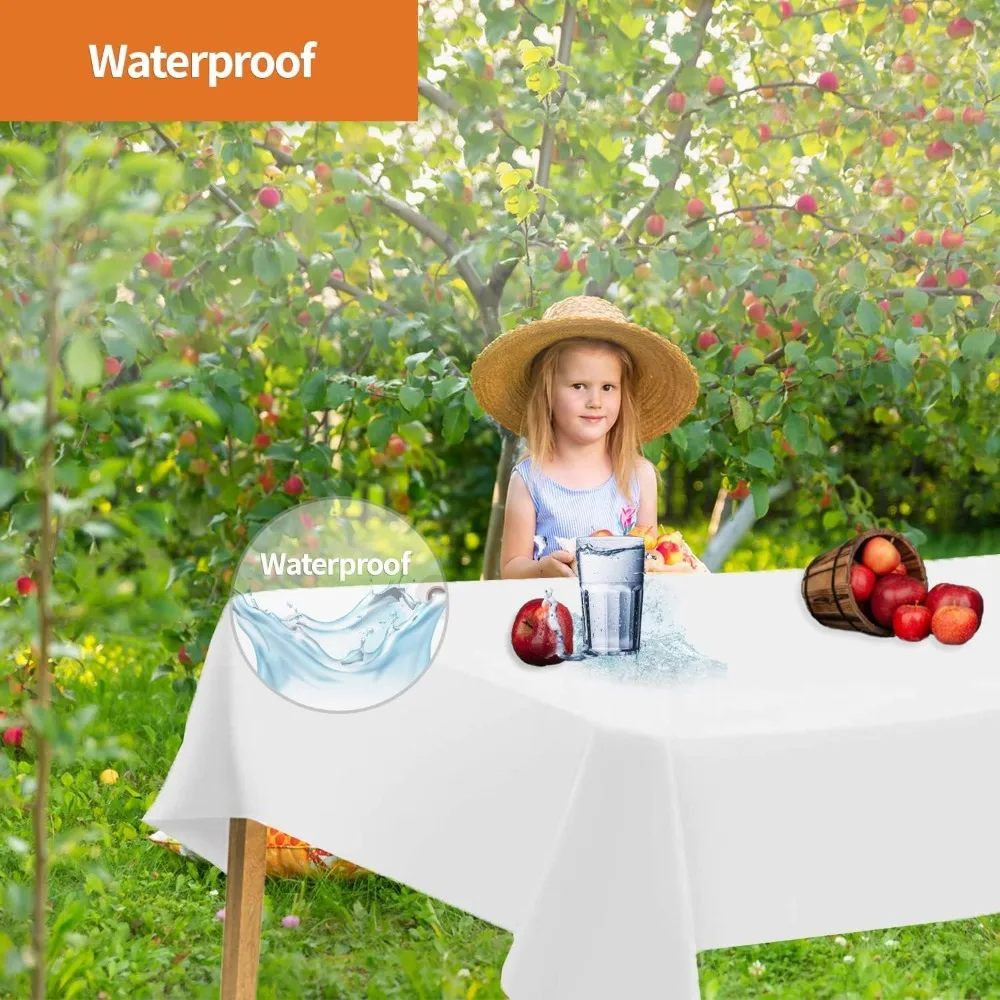 

Plastic Tablecloth for Rectangle Tables (48 Pack) Premium Decorative Table Cloths for Parties, Events