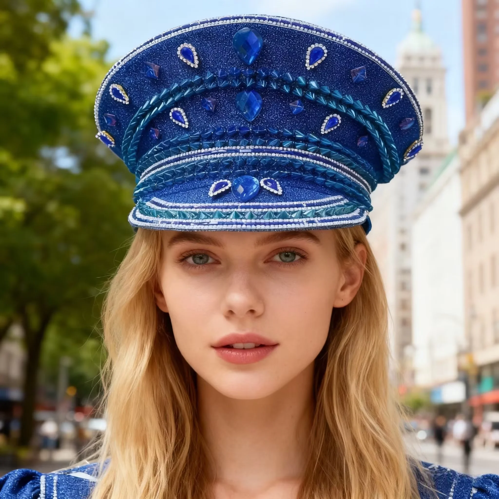 

Шляпа капитана в стиле стимпанк HongLuan со стразами для Burning Man, винтажные военные аксессуары и кепка для мужчин и женщин