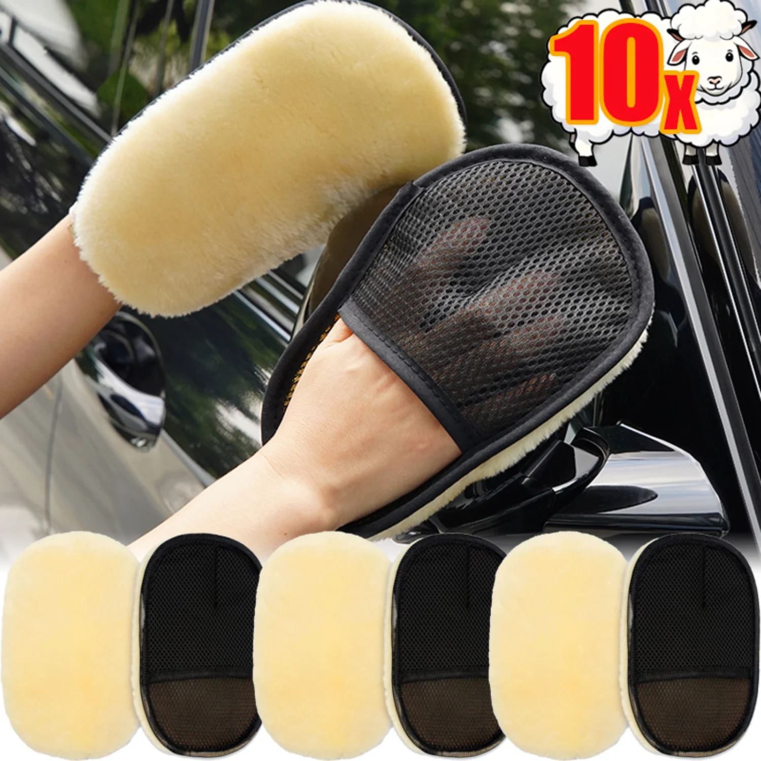 10-1PCS Car Cleaning Sponge Glove Microfibre Auto Polishing Washing Mitt Gloves For Automotive Kitchen Homes Cleaning Tools