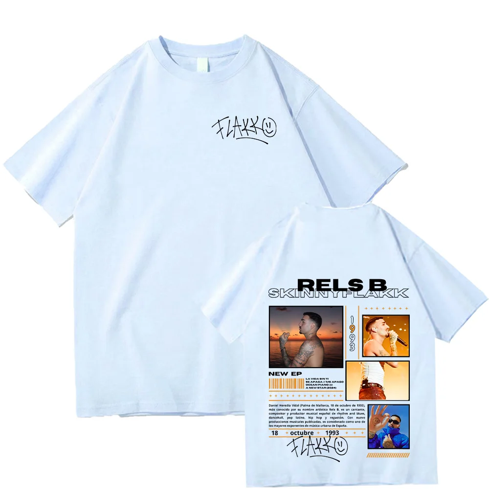 Rels B T-shirt Skiny Flakk Smile Letter Graphic Tee-shirt Summer Men Ladies Fashion Short Sleeve Tops Casual High Quality Tees