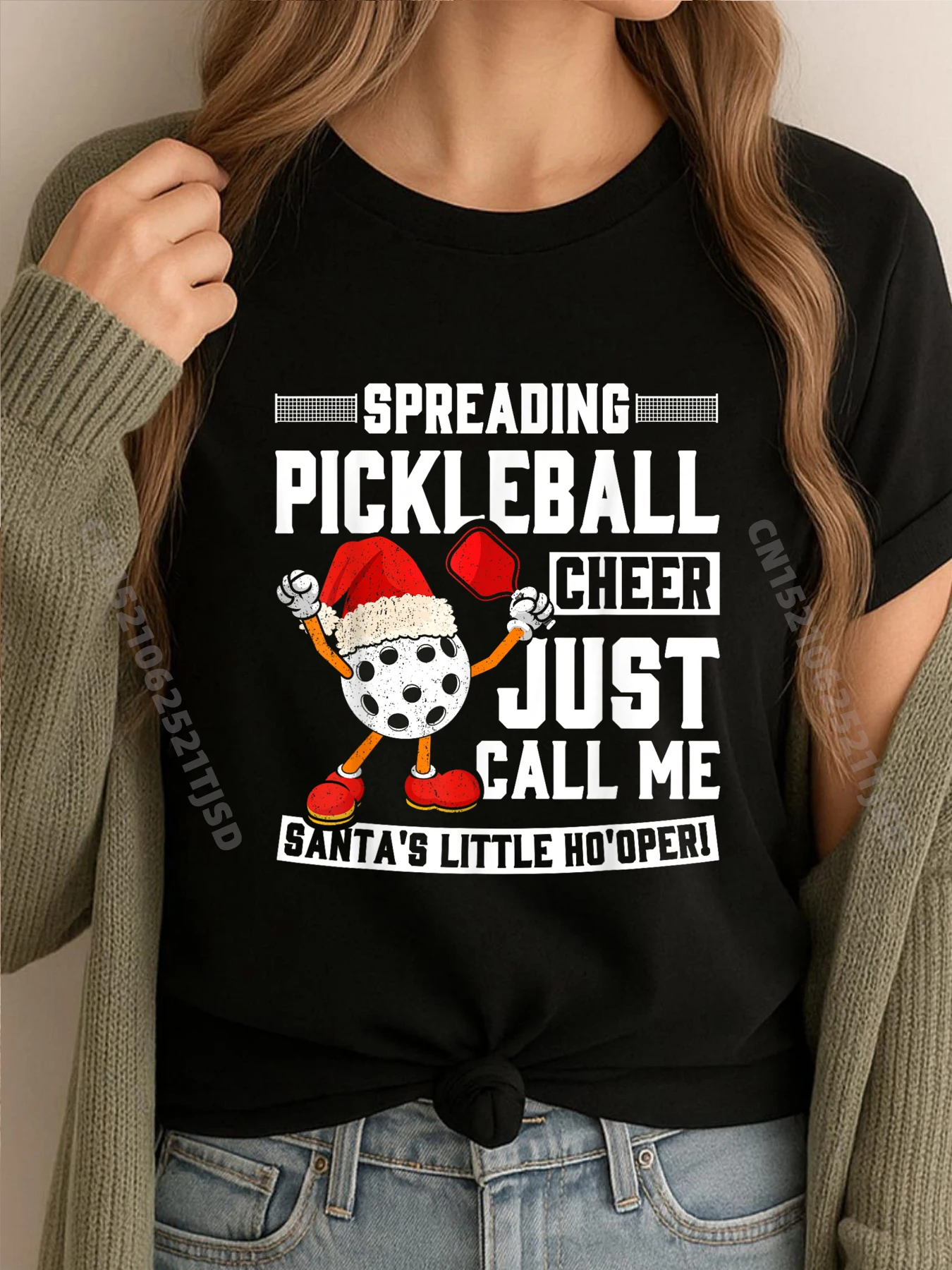 

Шляпа Санта-Клауса, Рождественская винтажная футболка с пиклболом, женские и мужские футболки с большой и высокой графикой