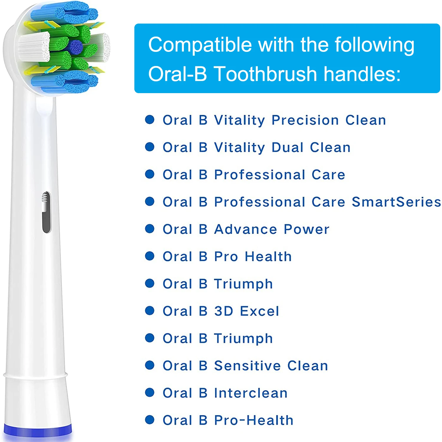 4/8/12pcs Floss Toothbrush Head for Oral B Pro 1000 Genius Smart Series, Replacement Brush Heads Compatible with Braun Oral B