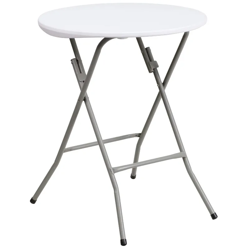 

2-Foot Round Granite White Plastic Folding Table Height Folding Event Table