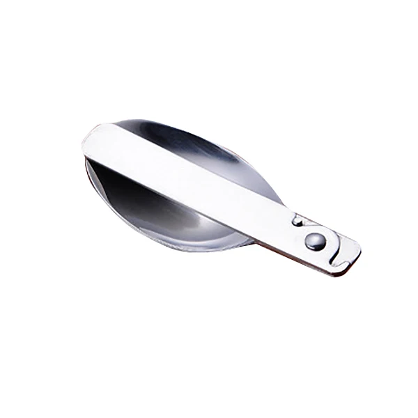 Folding Small Spoon Folding Tablespoon Portable Tableware Outdoor Camping Tableware Stainless Steel Portable Tableware