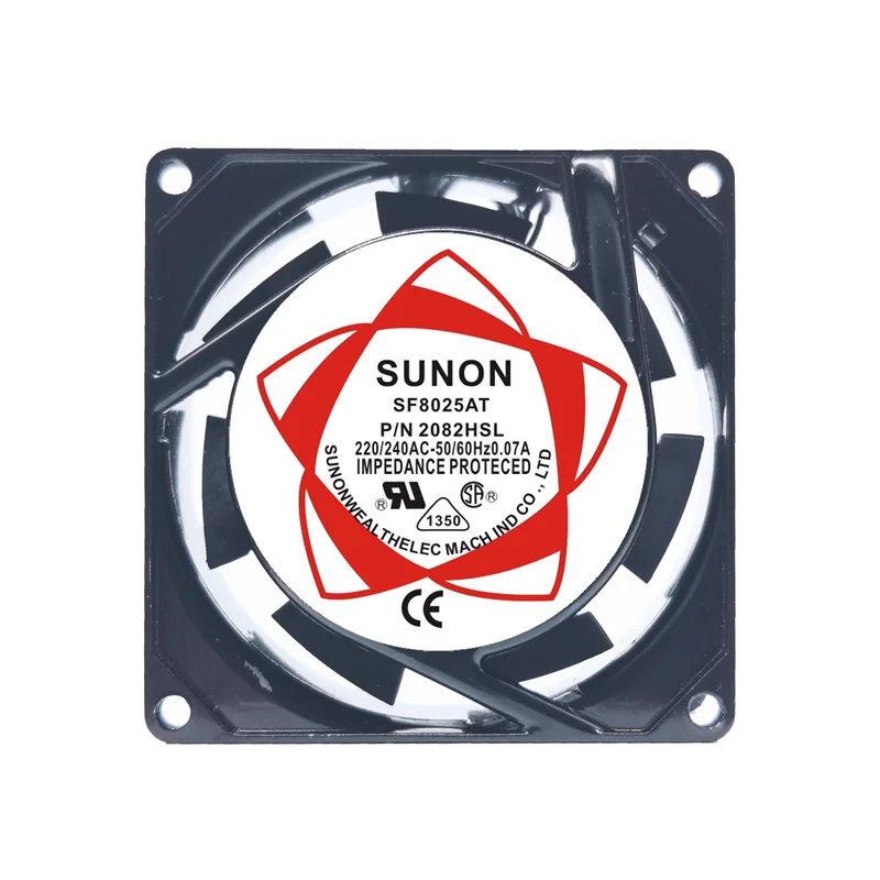 

P/N2082HSL AC 220 В 240 В 0,07 А 80x80x25 мм 2-проводной охлаждающий вентилятор для сервера