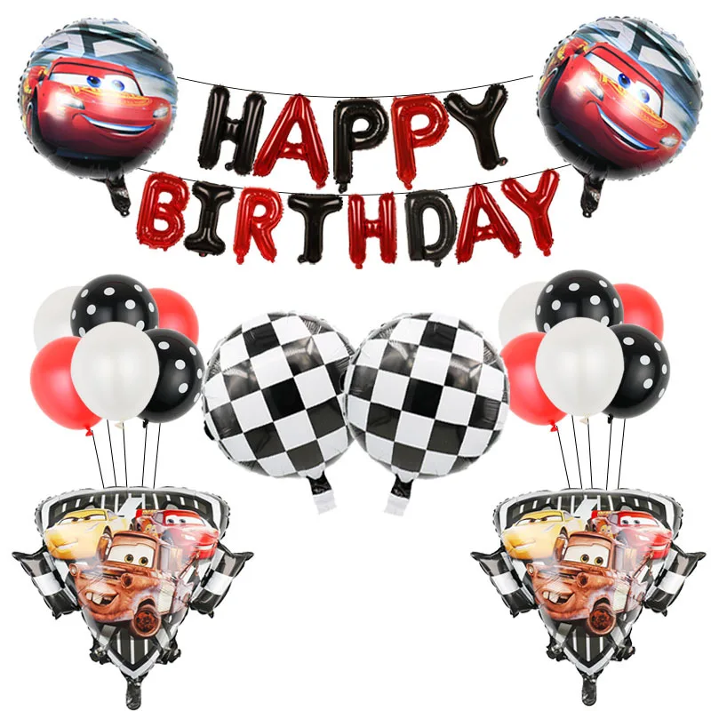 McQueen Car Set Big Face Shield Theme Children\'s Birthday Decoration Cartoon Balloon