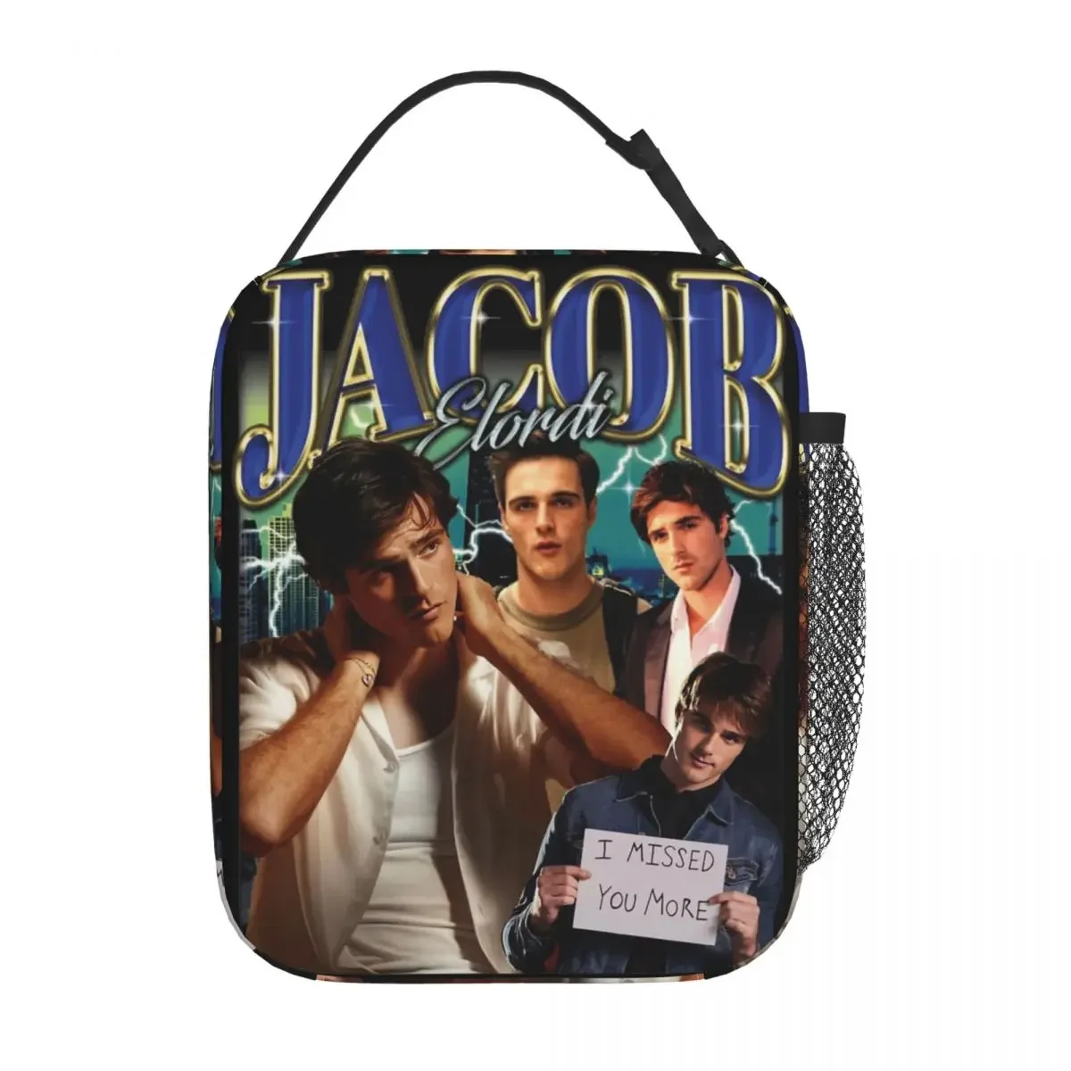 Retro Jacob Elordi Bootleg Accessories Insulated Lunch Bag For School Office Food Container Reusable Thermal Cooler Lunch Boxes