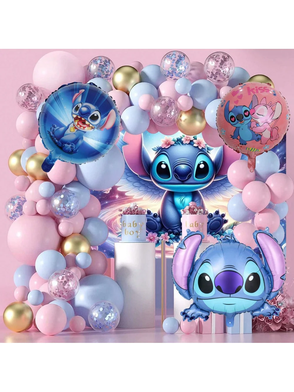 Juego de decoración para fiesta de globos de cumpleaños, suministros de decoración para fiesta en el campus familiar, 109 Uds.