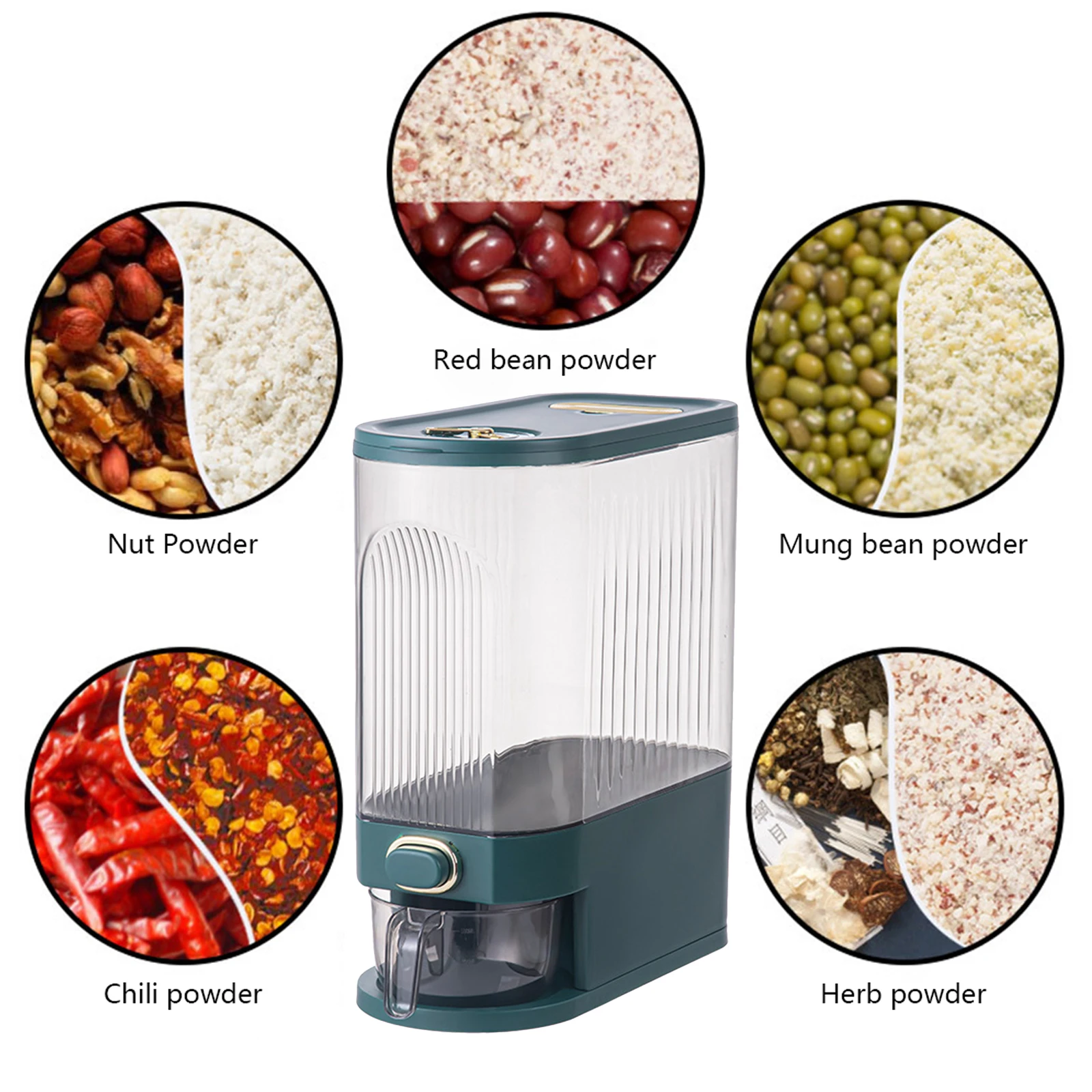 Sealed Cereal Dispenser Moisture-proof Rice Mung Beans Bucket Insect-proof Miscellaneous Grain Storage Tank Kitchen Accessories