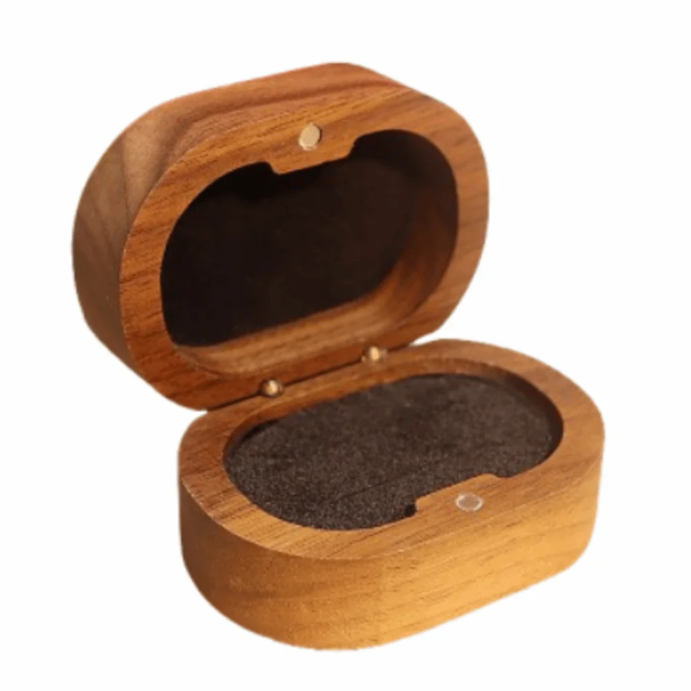 

Коробка для обручальных колец ручной работы, деревянная коробка для колец с двойными прорезями, коробка для носителя, бархатная подкладка, магнитная застежка, чехол для хранения ювелирных изделий, витрина