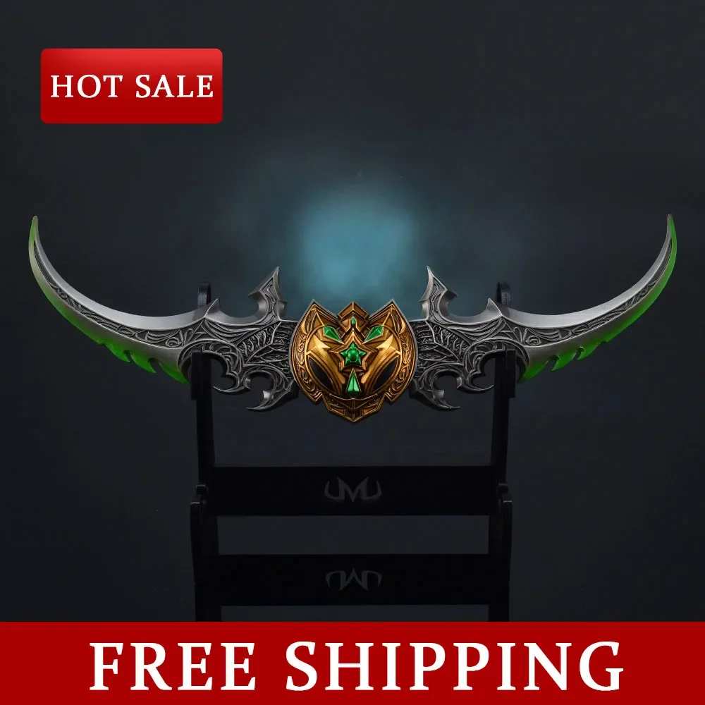 29cm warlaive de azzinoth mundo da artesanato jogo periferia metal completo artesanato arma modelo ornamento illidan stormrage espada menino brinquedo