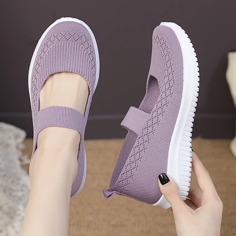 

Женская прогулочная обувь, летние кроссовки на плоской подошве, мягкая женская повседневная обувь без шнуровки, удобная обувь для мам, дышащая, нескользящая