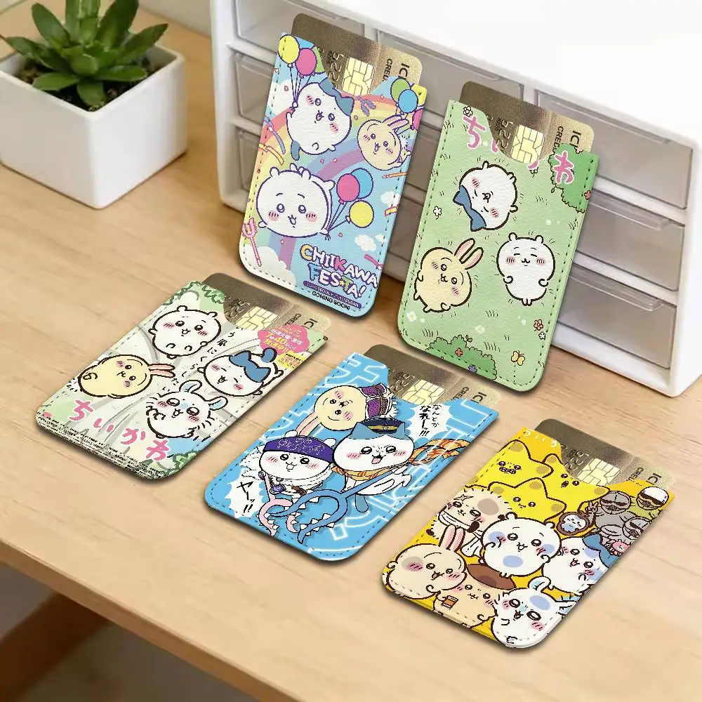 Japan Anime C-Chiikawa Creative Printed with Leather Protective Case Business Portable Letter Pattern Leather Credit Bags