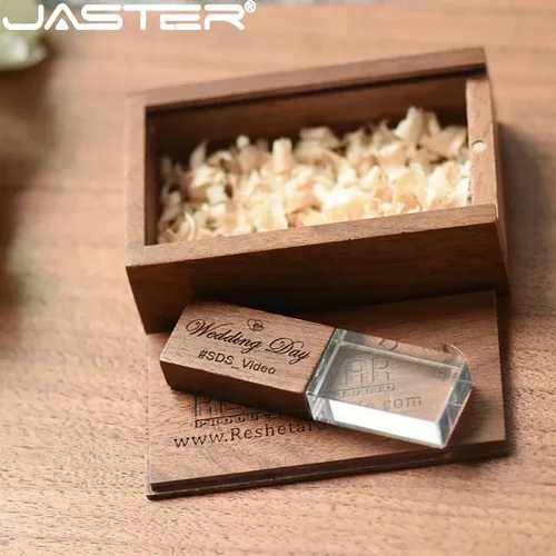 Imagen 2 del producto JASTER Crystal-unidad flash usb de madera, unidad de bolígrafo, memoria de disco U, 4GB, 8GB, 16GB, 32GB, 64GB, regalo de boda