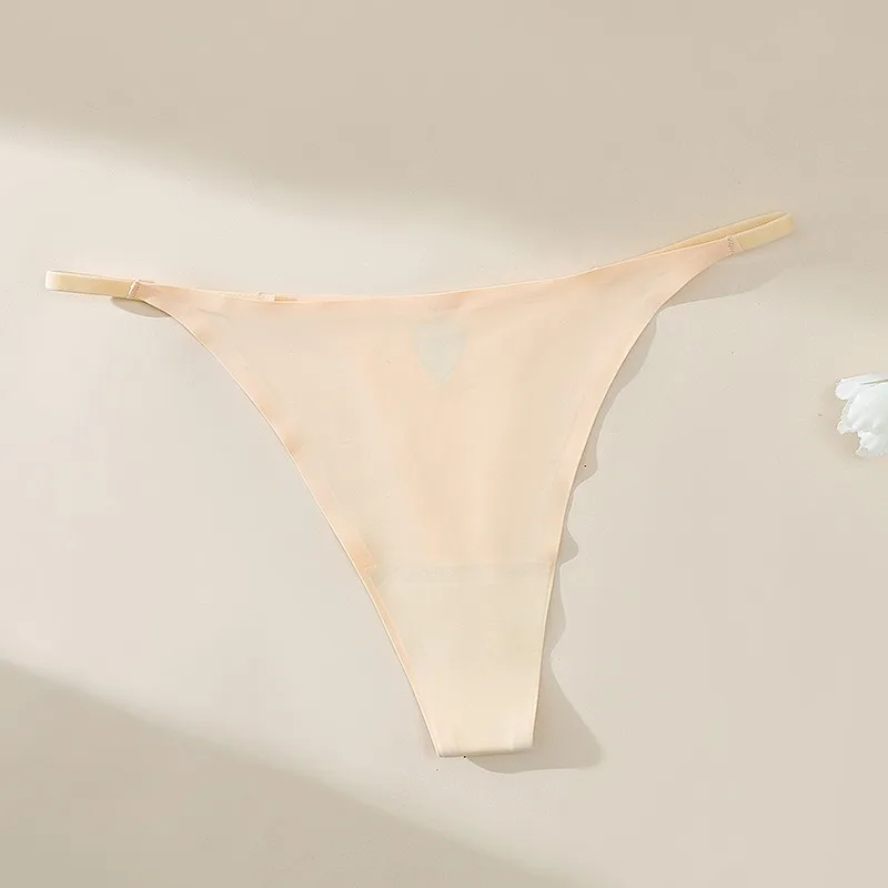 3 قطعة/المجموعة النساء سيور سلس g-سلسلة مثير منخفضة الخصر بيكيني سراويل الإناث السروال بلون Traceless T-الظهر S-2XL