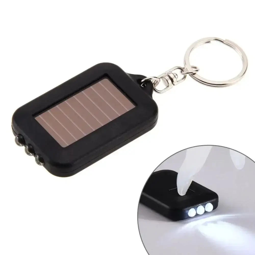 Portable LED Mini Solar Light Pocket-sized High Brightness Keychain Flashlights with Key Chain Lightweight Emergency Lights Home