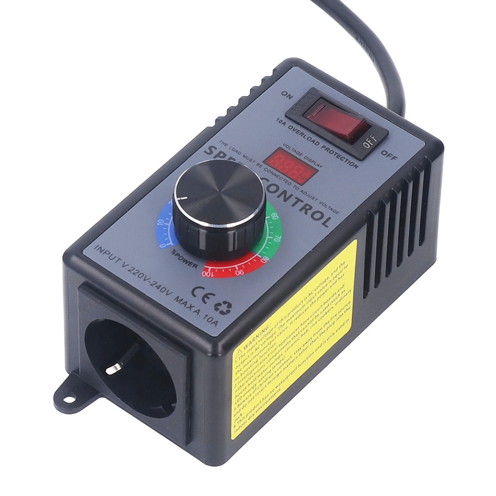 Fan Speed Controller Motor Speed Controller 0‑220VAC Output Variable Fan Speed Regulator with Overload  AC220‑240V