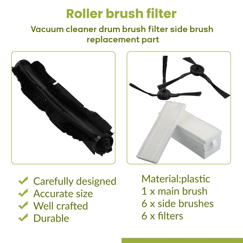 A66Z 13 قطعة فرشاة دوارة تصفية الجانب فرشاة استبدال أجزاء ل Qihoo 360 S10 X100 ماكس الروبوتية مكنسة كهربائية