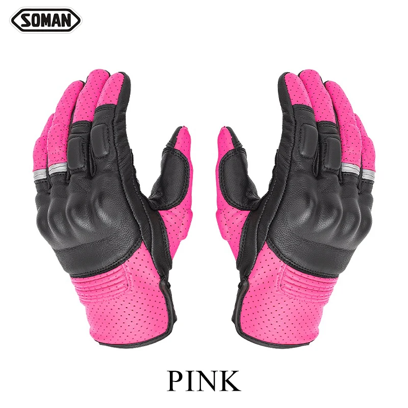 

Men Women Motocross Racing Gloves Touch Screen Motorbike Gloves Breathable Non-Slip Retro Goat Leather Motorcycle Gloves