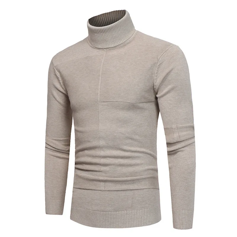 

2023 Autumn Winter Turtleneck Pullovers Warm Solid Color Sweater Men's Slim Pullover men Knitted sweater Bottoming Shirts