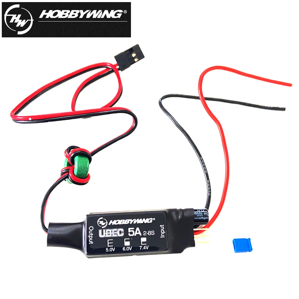 Hobbywing alta eficiencia 2-8S 5A UBEC 5V 6V 7,4 V BEC ajustable para piezas de coche RC