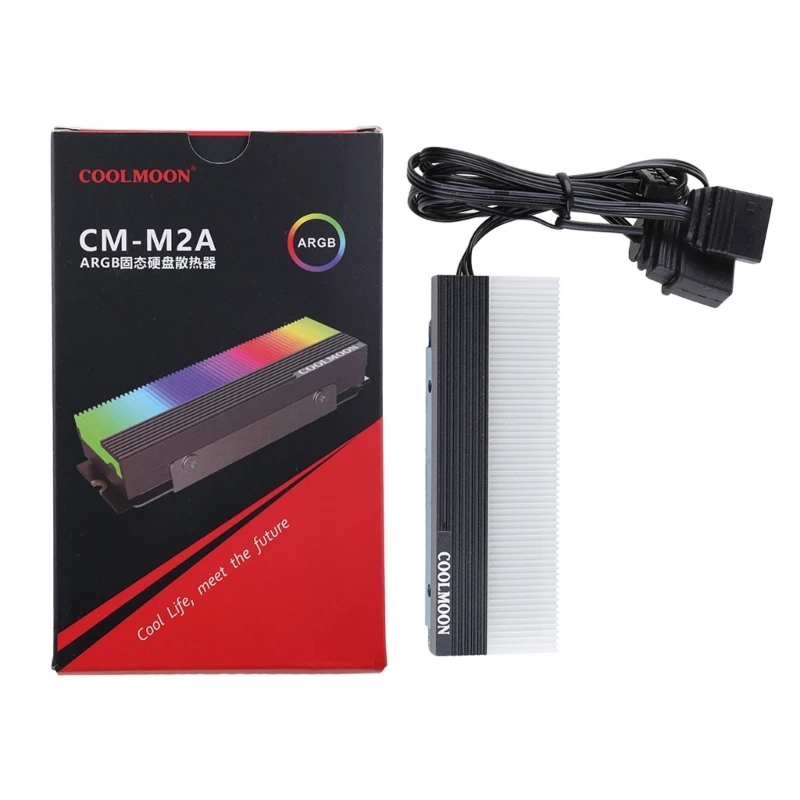 

2024 New COOLMOON CM-M73S ARGB for .2 Heatsink SSD Cooler with 5V ARGB Light and Thermal Pad for 2280 for .2 SSD Radiator