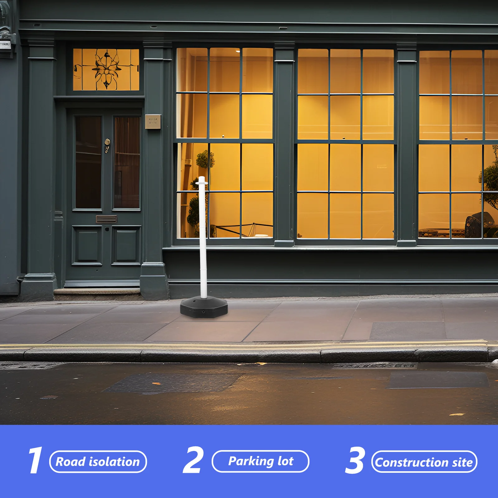 

Предупреждающий пост, многоразовый для воды, высокая видимость, ударопоглощающий конус безопасности дорожного движения, барьер для беспокойства, руководство по парковке