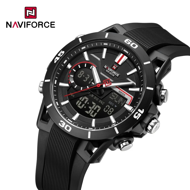 NAVIFORCE 7135 Fashion Sports Electronic Watch Waterproof Date Dual Display Night Light Outdoor Digital Watch Men's Watch reloj
