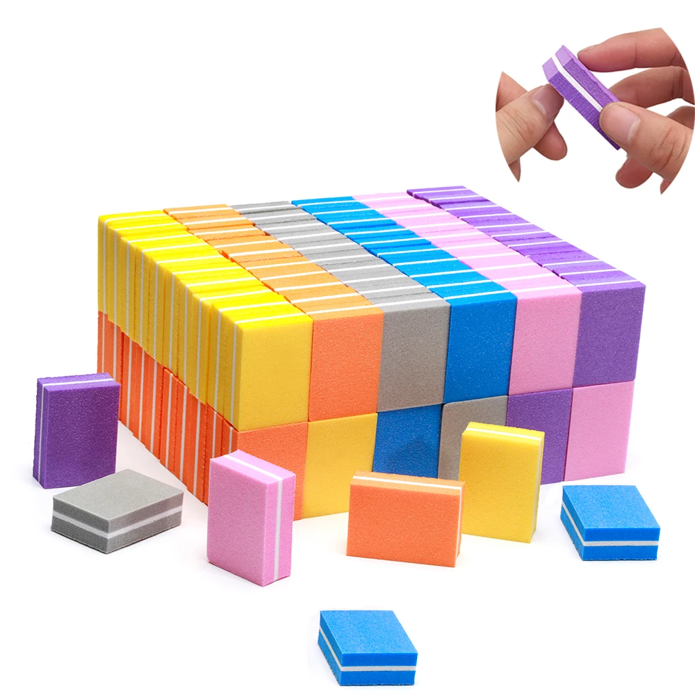 

20Pcs Nail Files Buffers Mini 6-colors Sponge For UV Gel Nail Polish Sanding Blocks 3.4*2.5cm Double-side Manicure Nail File
