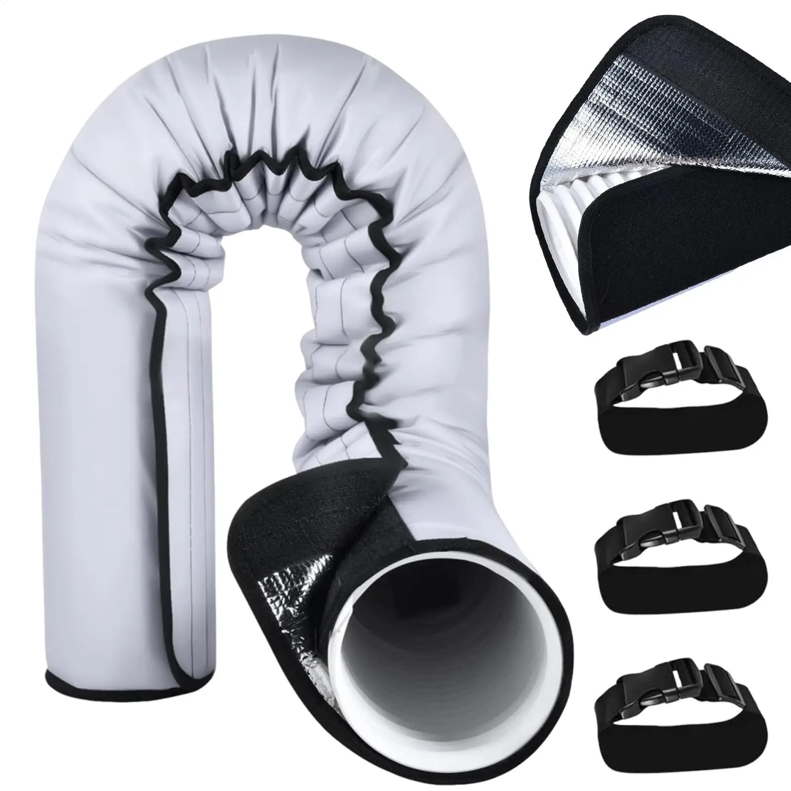 

Air Conditioner Insulated Cover AC Exhaust Hose Cover AC Hose Protection Cover Insulated AC Hose Duct Vent Cover With 3 Straps