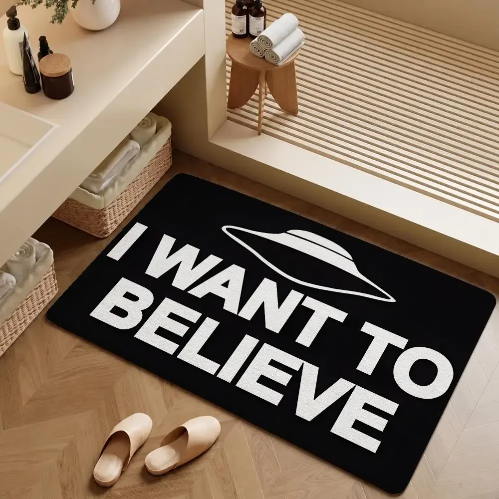 Movie The X-Files: I Want to Believe FBI Floor Mat Soft Flannel Entrance Doormat Non-Slip Washable Rug For Bedroom Home Decor