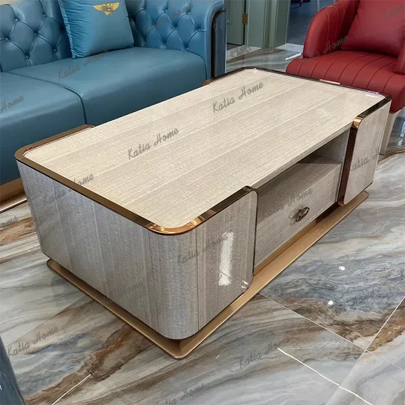 LSItalian Luxury Coffee Tables Modern Villa Living Room Poker Coffee Tables Salon Sofa Side Home Furniture Stolik Kawowy FYCT