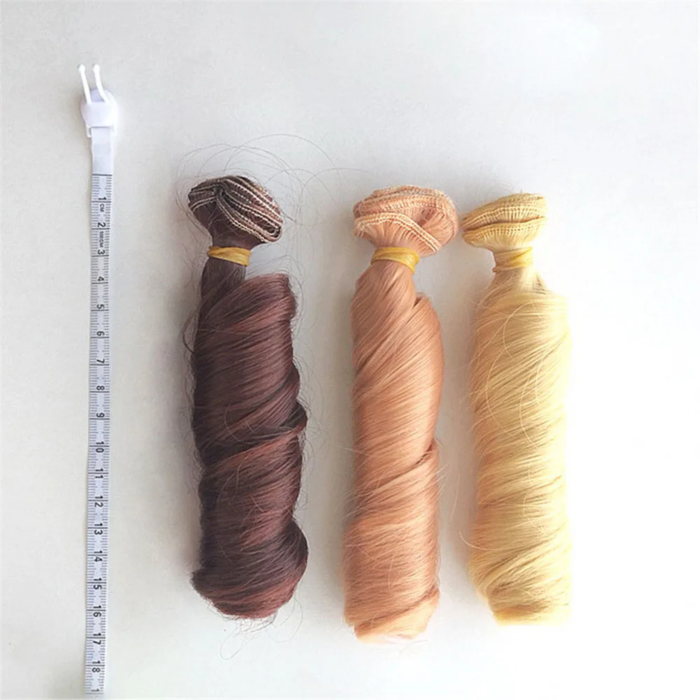 Doll Wigs Accessories 15*100CM Synthetic Fiber Doll Hair for 1/3 1/4 1/6 1/8 1/12 Gradient Color Natural BJD Doll Wig DIY