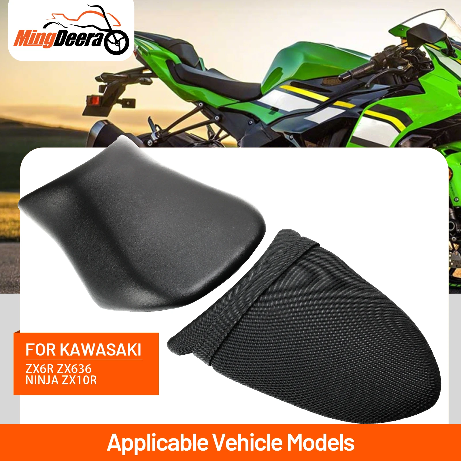 

Motorcycle Rear Passenger Seat Pillion Cushion Black Fit For Kawasaki Ninja ZX6R ZX636 ZX600 2005 2006 ZX10R 2006 2007