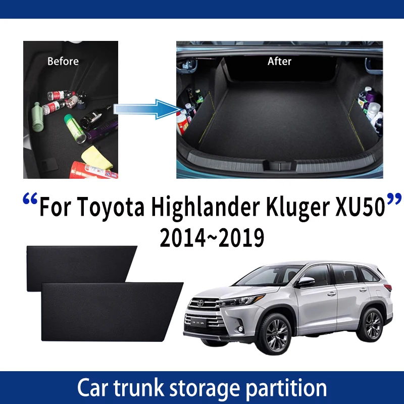 

For Toyota Highlander Kluger XU50 2014~2019 2015 Car Trunk Storage Partition Multifunction Storage Box Auto Interior Accessories