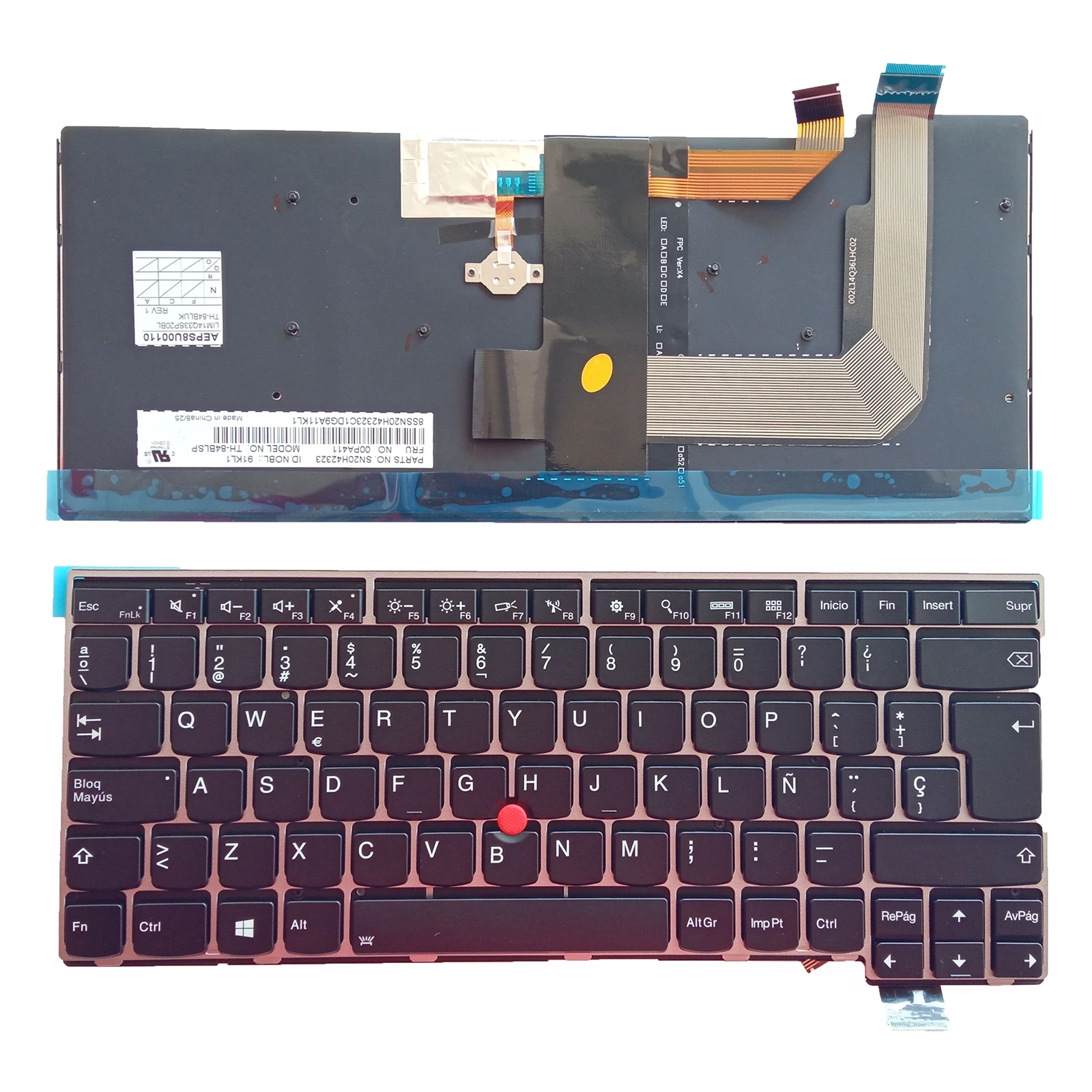 

SP Backlit Keyboard For Lenovo Thinkpad 13 Gen 1/ Gen 2, T460S (20F9 20FA) T470S Silver Frame