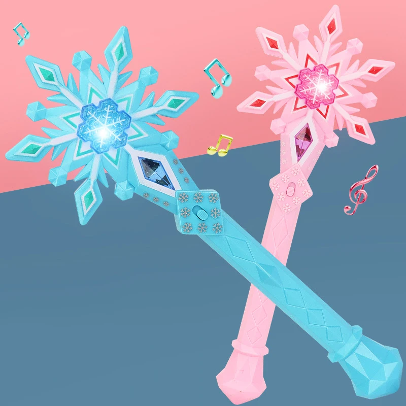Girls Toys Makeup Set Light Music Snowflake Fairy Magic Wand Girls Play House Decorations Luminous Kids Toys for Girls Gift
