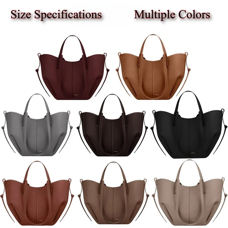 

New retro large capacity women's shoulder bag premium leather handbag with adjustable shoulder straps street fashion tote bag