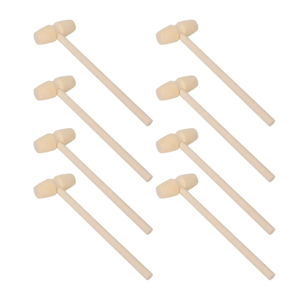 

30pcs Solid Wood Mini Wooden Hammer Small Size Wood Cracker Breakable Chocolate Heart Tool Wooden Crab Mallet Cooking Class