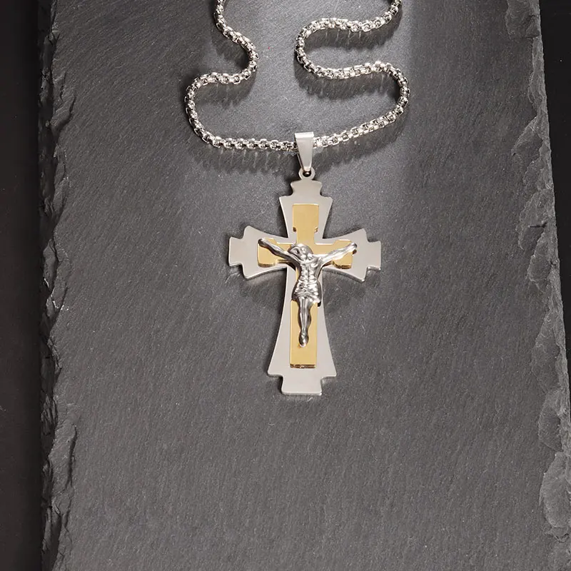 Good Friday Cross Necklace Pendant Mens Womens Prayer Jewelry Religious Amulet Ornaments