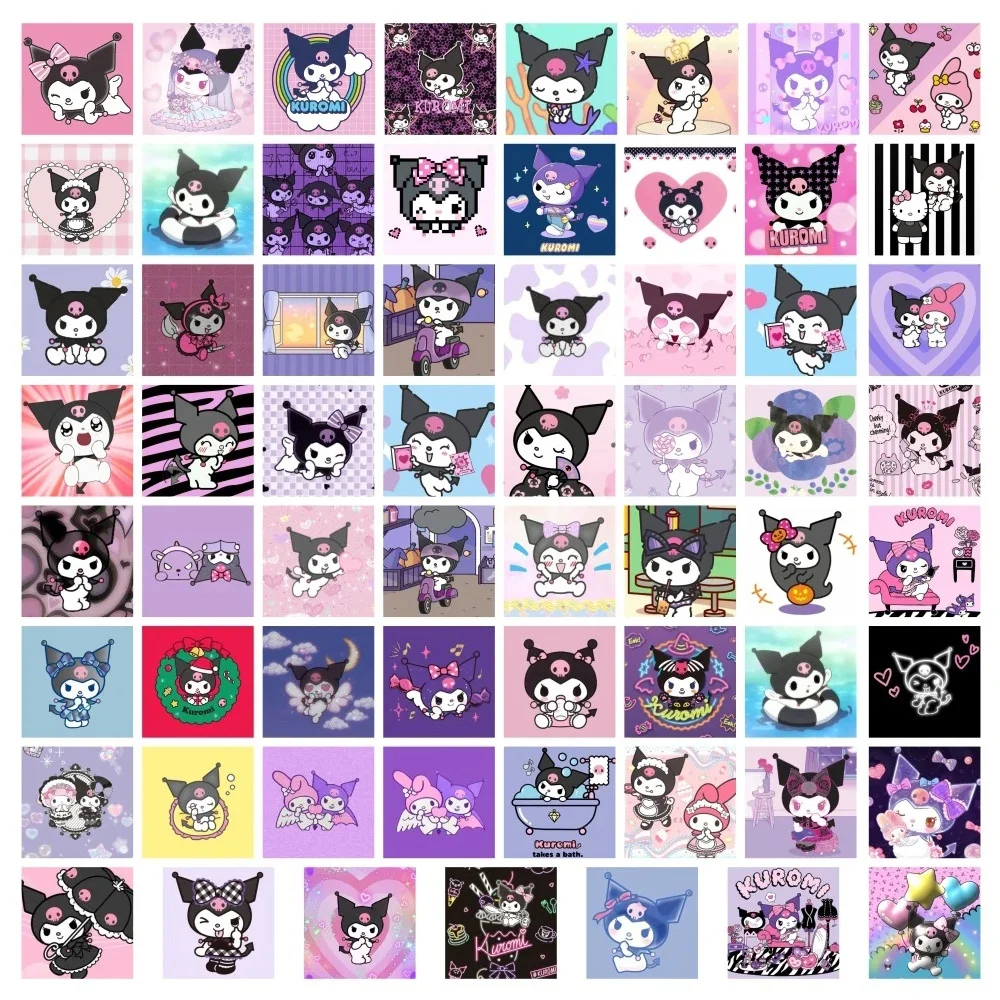 10/30/63pcs Anime Kuromi Posters Stickers Kawaii Sanrio Cartoon Sticker Notebook Laptop Suitcase Luggage Car Bike Kid Decal Toys