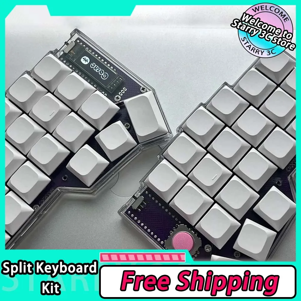 Corne Joy Split Mechanical Keyboard Kit Wireless Bluetooth Joystick Simulation Mouse Transparent 800mah Customized For PC Gifts