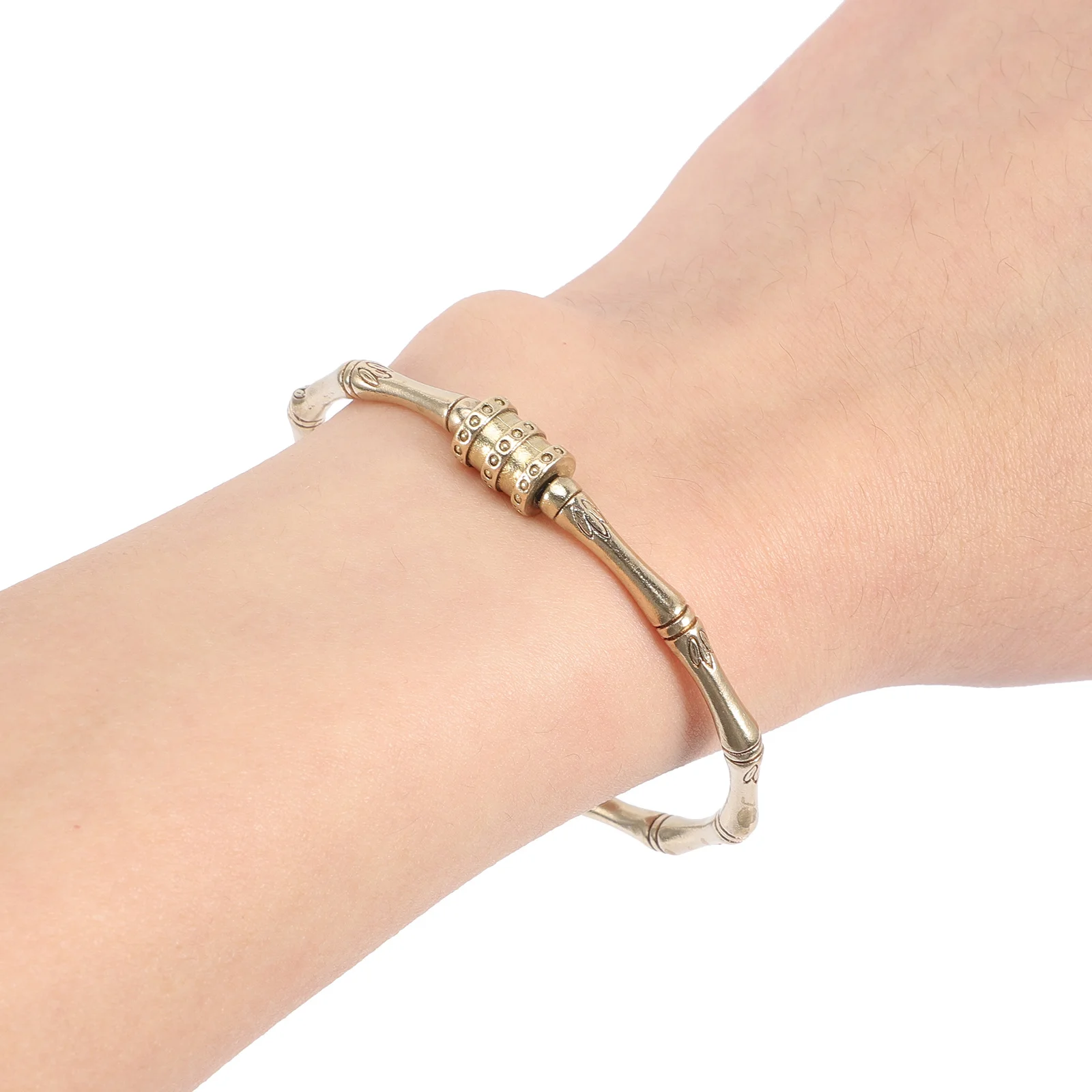 

Vintage Bamboo Knot Bangle Bracelet Gold Bangle for Women Retro Wrist Jewelry Elegant Decorative Accessory Wrist Jewelry