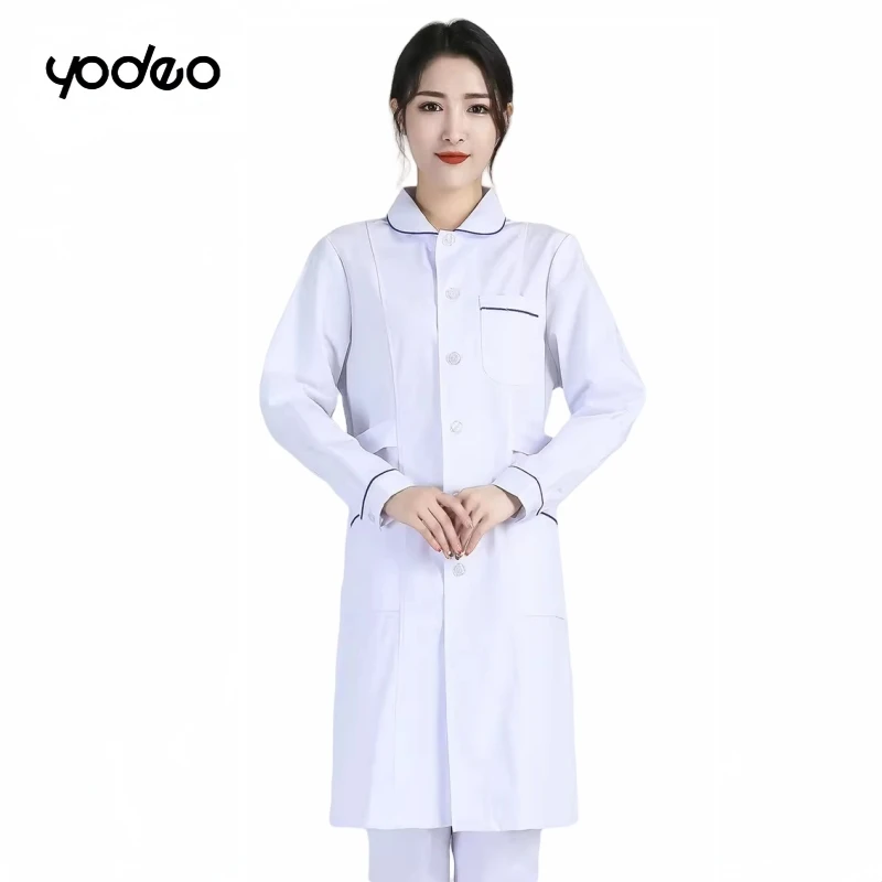 Uniforme de enfermeira plus size, de alta qualidade, manga curta/longa, uniforme de laboratório feminino, salão de beleza dental oral, roupas de trabalho médico