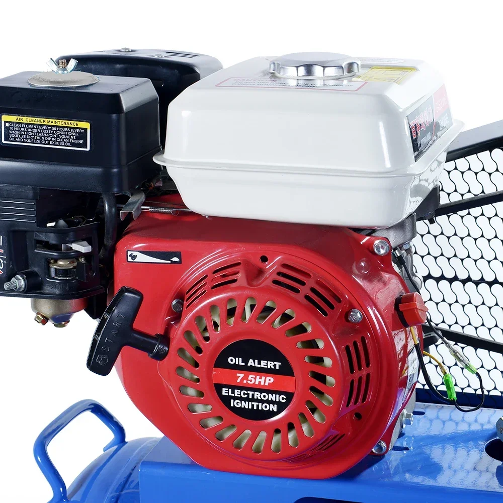 Hot salesBest price 2 cylinder 100 litre piston industrial air compressors with gasoline engine