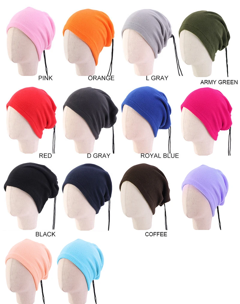 New Children polar fleece scarf Outdoor Winter Adjustable drawstring neck cover Multi functional warm hood Skiing Face Mask