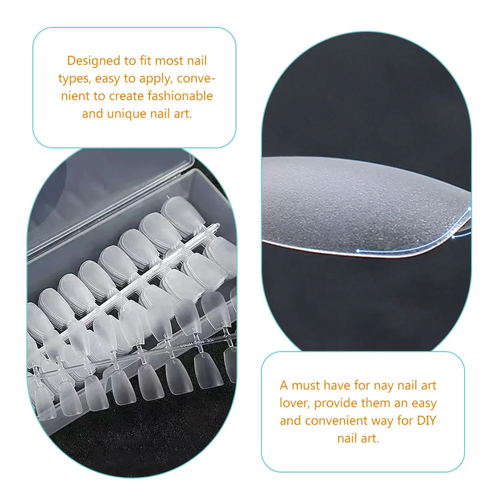 300 個超薄型つや消しネイルチップフルカバー付け爪 DIY ネイルアートエクステンション人工爪結婚式パーティー用
