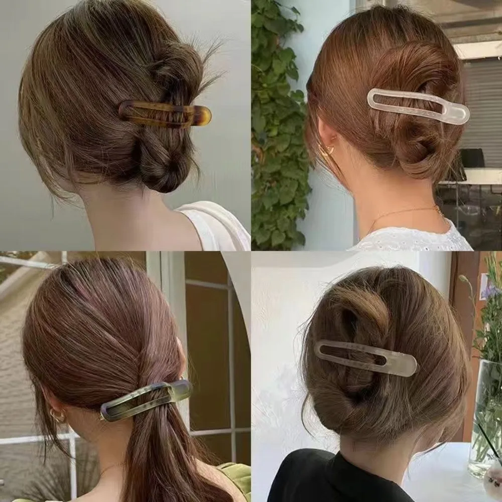 Pinzas de Pelo Acrílicas Mate Tipo Pico de Pato, Horquillas de Cangrejo, Lazos, Accesorios de Pelo de Color Sólido para Mujer, Horquillas para Cola de Caballo, Adornos para el Cabello