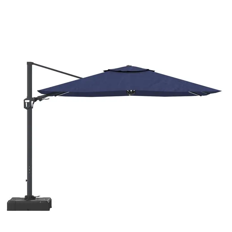 

11ft Square Cantilever Patio Umbrella with LED Light Navy Blue Garden Umbrella Outdoor Umbrella Umbrella without Base