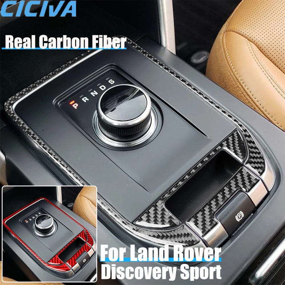 

Real Carbon Fiber Car Accessories Center Gear Shift Frame Trim Cover Soft Sticker For Land Rover Discovery Sport L550 2015-2019